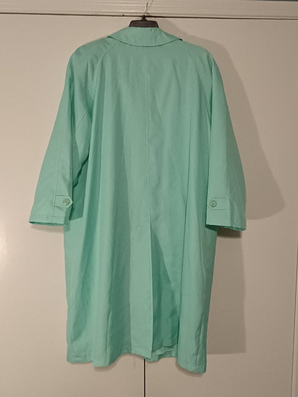 Dry Dock by Serbin Aqua Raincoat Trench Coat Plus Size 24W Long Jacket - Picture 3 of 9